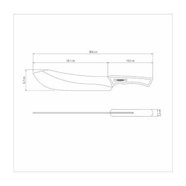 Imagem de Faca para Carne Tramontina Churrasco Black com Lamina de Aço Inox Escurecido e Cabo de Madeira 10 polegada