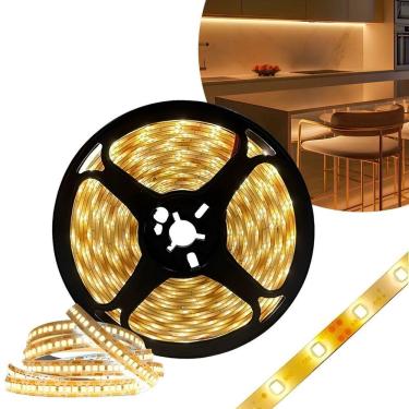 Imagem de Fita Led Rolo 5m 300 Leds Silicone Iluminação Decoração Branco Quente