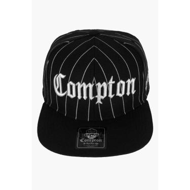Imagem de Boné Compton Aba Reta Classic Pinstripe Preto-Unissex
