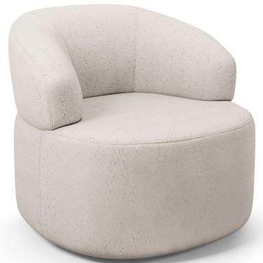 Imagem de Poltrona Giratória Orgânica Para Sala de Estar Living Helena L02 Linho Cru - Lyam Decor
