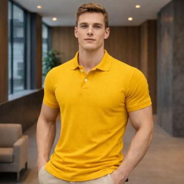 Imagem de Camiseta Gola Polo Masculina Varias Cores Algodão Confort - Efect, Ama