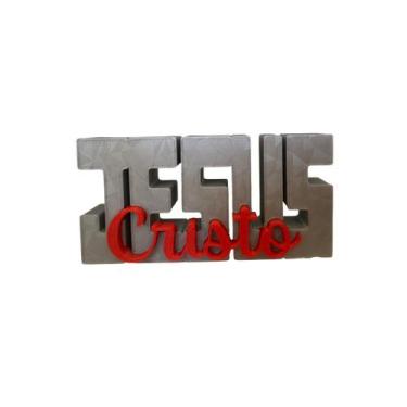 Imagem de Letreiro Jesus Cristo Placa Minimalista Bíblico Cristão Decorativo Mod