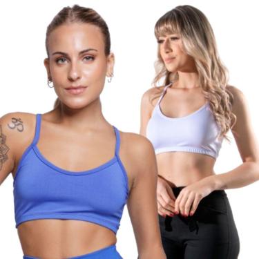 Imagem de KIT 2 Top Fitness Alça Fina Serra e Mar Modas Nadador Roupa Para Academia Treino Moda Feminina-Feminino