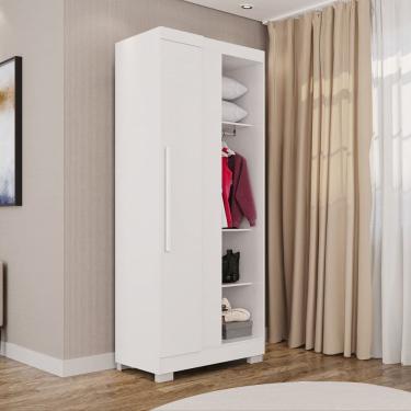 Imagem de Guarda-roupa Modulado Canto com Pé 1 Porta Fortaleza Branco
