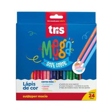 Imagem de Lápis De Cor Mega Soft Color - 24 Cores - Tris