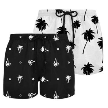 Imagem de Kit 2 Shorts Masculinos Plus Size Estampados Tectel Secagem Rápida Dia a Dia-Masculino
