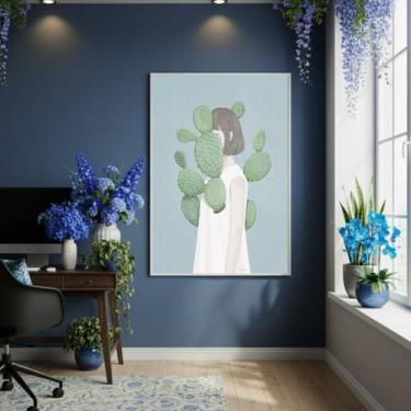 Imagem de Quadro Decor Mulher Espinhosa 70X50Cm Mold Preta - Quadros On-Line