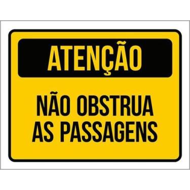 Imagem de Kit 5 Placas Atenção Não Obstrua Passagens 27X35 - Sinalizo