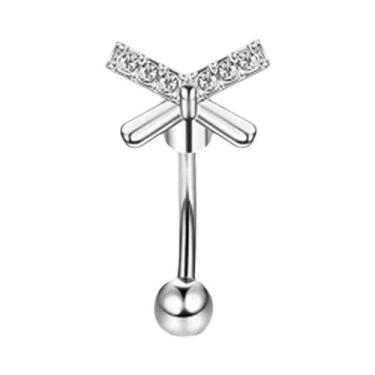 Imagem de Piercings De 16G Para Mulheres: Argolas Curvas Para Sobrancelha, Umbig