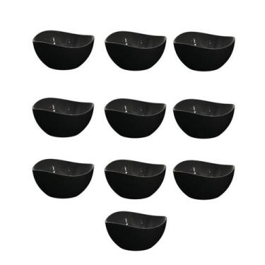 Imagem de Tigela Bowl Jogo de Sobremesa Cremeira Pote Preto 10un - UZ