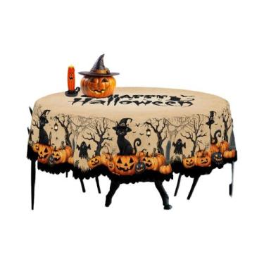 Imagem de Toalha De Mesa Temática De Halloween Estilo Retrô Fazenda Campestre Co