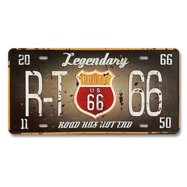 Imagem de Pintura em ferro, decoração de parede, Vintage Route 66, 20x30cm - tai