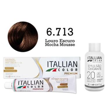 Imagem de Coloração 6.713 Louro Escuro Mocha Mousse + Oxi 20 Volumes 90ml  Itall