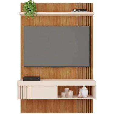 Imagem de Painel Jade para Tv Até 50 Polegadas 1 Porta Caemmun Cor Freijó Off Wh