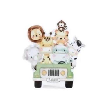 Imagem de Toalha De Mesa Com Folhas De Palmeira E Animais Da Selva Para Festa De