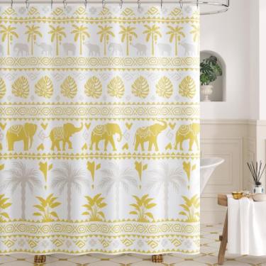 Imagem de Cortina de Ducha jinchan Boho Tropical Elefante 180x180 cm