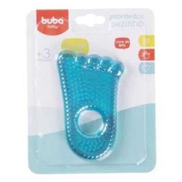 Imagem de Mordedor Bebê Buba Gelado Água Pézinho Azul Resfriável