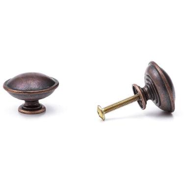 Imagem de Puxador Redondo Em Latão Metal Para Móveis,Porta,Gaveta 4Un