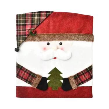Imagem de Capa De Cadeira De Natal Papai Noel Boneco De Neve Decoração De Casa A