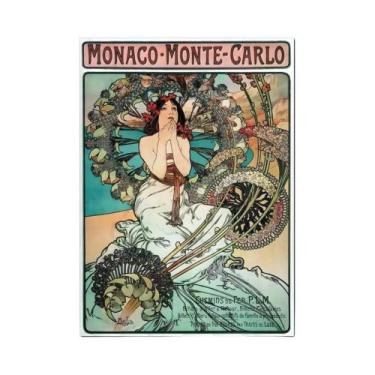 Imagem de Pôster De Arte Abstrata Retro Art Nouveau Em Lona Para Decoração De Sa