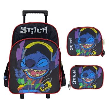 Imagem de Kit Mochila De Rodinha Stitch + Lancheira + Estojo Box 42372-Unissex