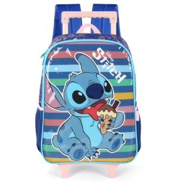 Imagem de Mochila De Rodinhas Escolar Infantil Fãs Disney Stitch Angel - Luxcel,