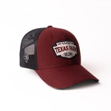 Imagem de BONE TEXAS FARM - SPEED - TF1075 - VERMELHO VINHO/ PRETO ÚNICO-Unissex