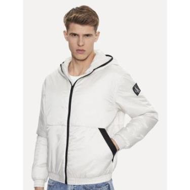 Imagem de Jaqueta Calvin Klein Jeans Hooded Bomber Lateral Logo Off-White-Masculino