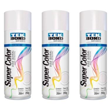 Imagem de Kit 3 Tinta Spray Pintura Geladeira Fogão Branco Brilhante  - Tekbond