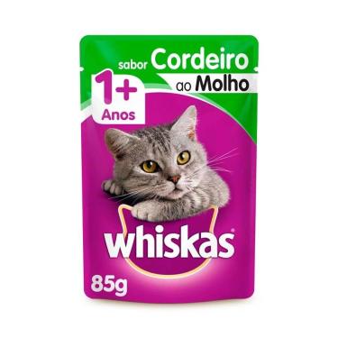 Imagem de Ração Úmida Sachê Whiskas para Gatos Adultos Cordeiro ao Molho 85g