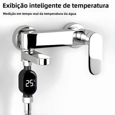 Imagem de Termômetro Digital À Prova d'Água Para Chuveiro Com Display E Medidor 