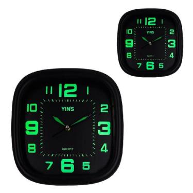 Imagem de 2 Relógios Quadrado De Parede 31,5cm Decorativo Luminoso Analógico - C