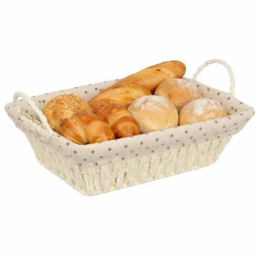 Imagem de Cesto De Pão Forro Tecido Porta Pães Pão De Queijo Cesta Multiuso Mesa