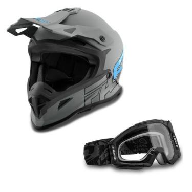 Imagem de Kit Capacete Pro Tork Fast 788 Grey Fosco + ÓCulos Pro Tork Blast Pret