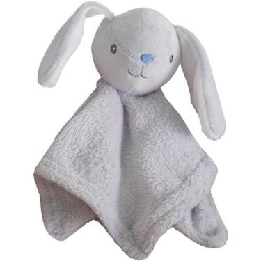 Imagem de Naninha para Meninos Coral Fleece 100% Poliéster 27x27cm Coelho Azul C