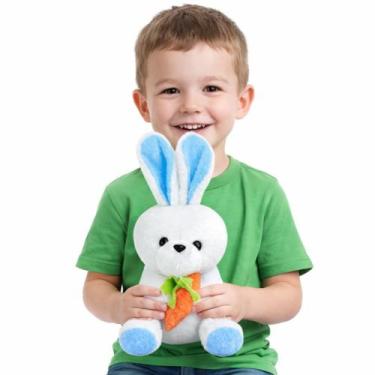 Imagem de Coelho Para Páscoa Boneco Decorativo Pelúcia 30cm Fofo Presente Infant