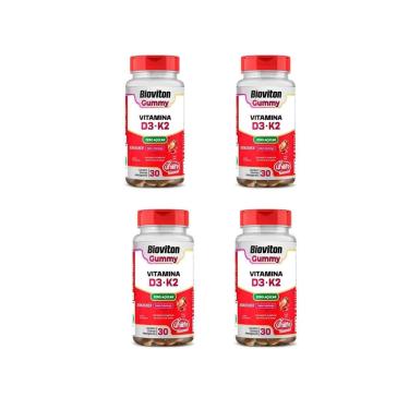 Imagem de Kit 4 Bioviton Gummy Vitamina D3+K2 Sabor Morango 4x30 gomas Unilife-Unissex