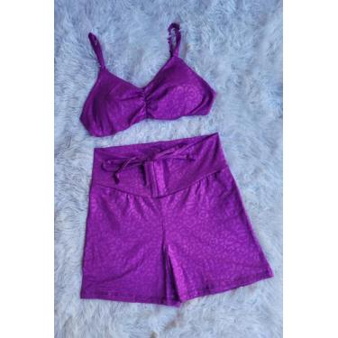 Imagem de Short e Top com bojo Conjunto Academia Feminino Fitness - Pijamas Viço