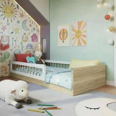 Imagem de Cama de Solteiro Infantil de Chão Montessoriana Afetto 015 Completa Mó