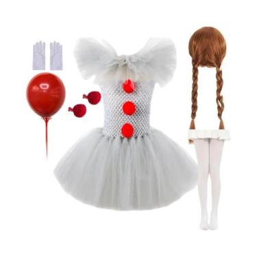 Imagem de Fantasia De Palhaço Horrível Pennywise Para Crianças Com Tutu, Acessór
