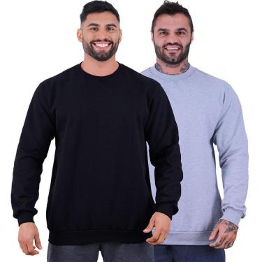 Imagem de Kit 2 Blusa de Frio Moletom Basic MXD Conceito Sem Capuz Lisas-Masculino
