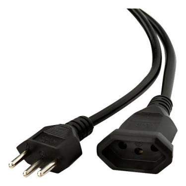 Imagem de Cabo de Força Extensor 1,8 Metros 10 Amperes 250V Tripolar Padrão Bras