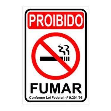 Imagem de Kit 12 placa sinalização proibido fumar 20x30 - Pacific