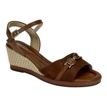 Imagem de Sandália anabela piccadilly feminina espadrille 408243, Conhaque, Marf