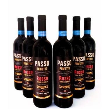 Imagem de 6 Vinhos Tintos Secos Italianos Rosso Passo Perfetto 750ml