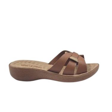 Imagem de Tamanco feminino terra e agua - 471024 - caramelo / linho - 38, Carame