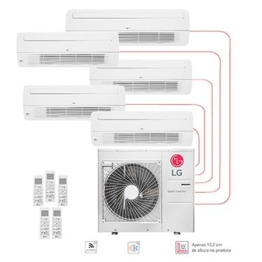 Imagem de Ar condicionado Multi Split Inverter 5 ambientes ( 1via 3X 9.000BTUS, 1X 12.000BTUs, 1X 24.000BTUs) Quente/Frio WiFi integrado - E5Q4807.OBS