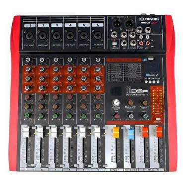 Imagem de Mesa de Som Soundvoice Mr602 Rubi Interface Bluetooth 6 Canais
