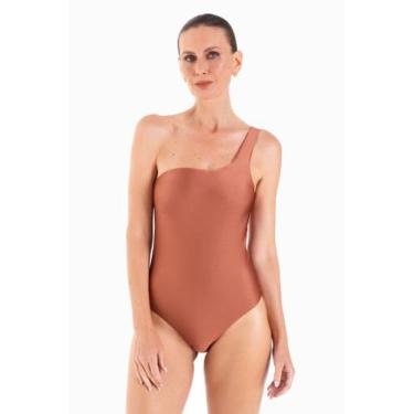 Imagem de Maiô um ombro só marrom - Silvia Schaefer Beachwear, P