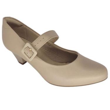 Imagem de Sapato Boneca Salto Grosso Baixo Modare Ultra Conforto, Bege, 36